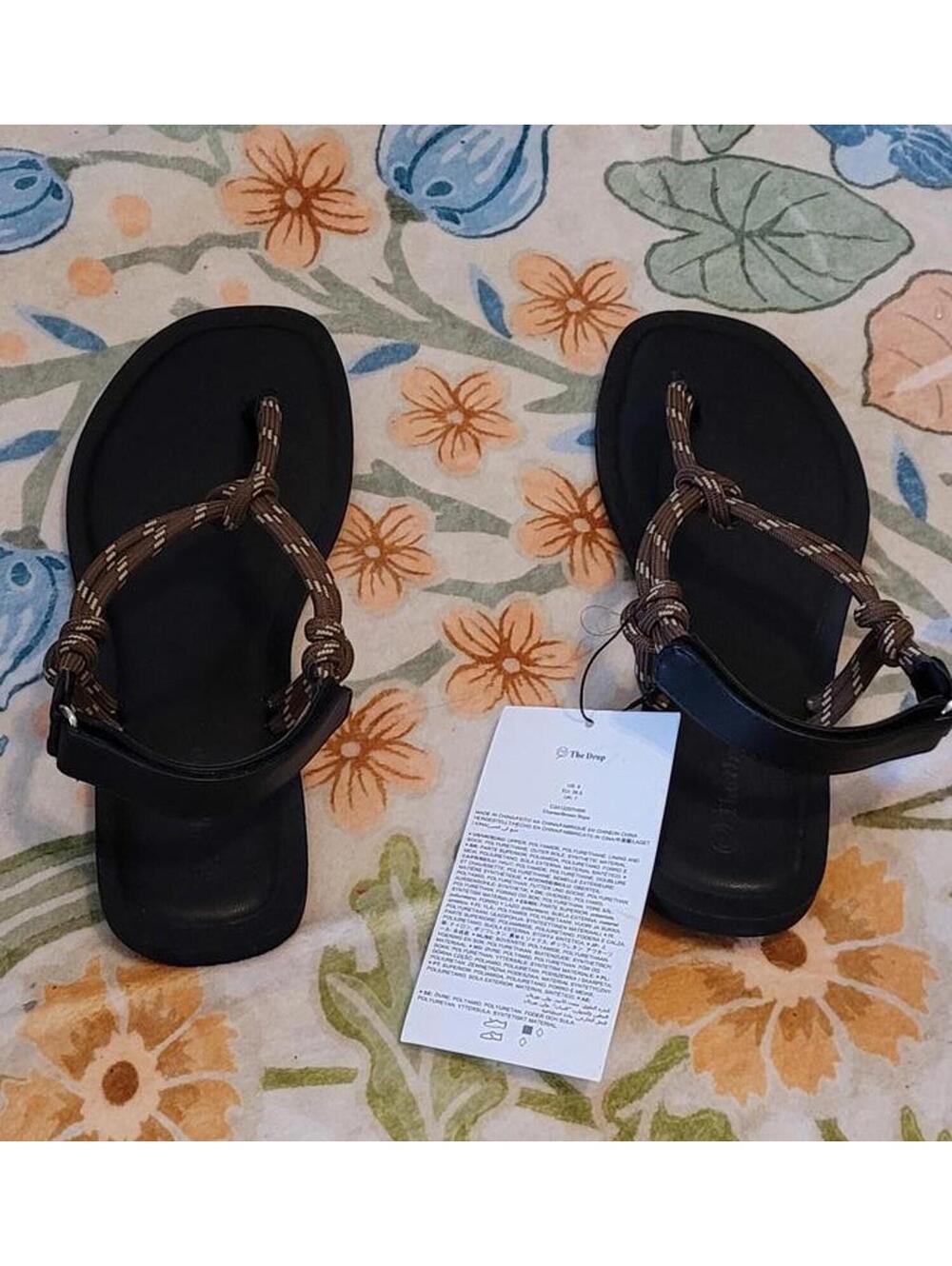 The Drop Women's Charea Strappy Brown Rope Fashion Sandal Sexy Shoes Size 8